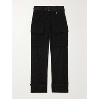 사카이 Sacai Sacai belted cotton-blend broderie anglaise straight-leg pants 790750264