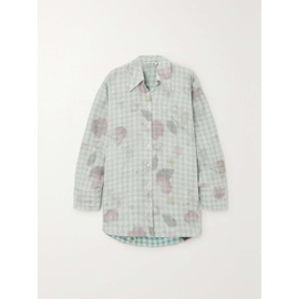 아크네 스튜디오 ACNE STUDIOS Oversized floral-print gingham linen shirt 790737943