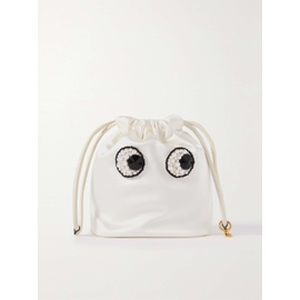 ANYA HINDMARCH + NET SUSTAIN faux pearl-embellished satin pouch 790725863