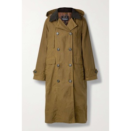 바버 BARBOUR Greenock hooded double-breasted corduroy-trimmed cotton trench coat | NET-A-PORTER 790726456