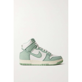 NIKE Green Dunk 1985 topstitched denim and leather high-top sneakers 1647597301579247