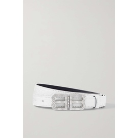 발렌시아가 BALENCIAGA BB Hourglass crystal-embellished croc-effect leather belt | NET-A-PORTER 790722945
