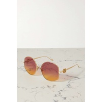 로에베 LOEWE EYEWEAR Oversized round-frame gold-tone sunglasses 790747033
