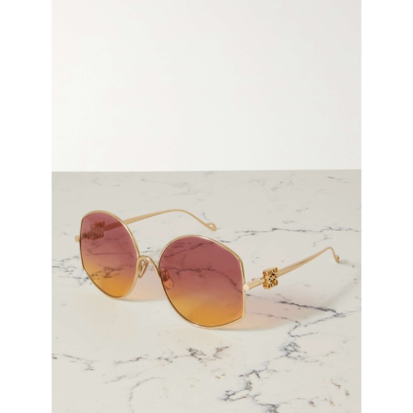  로에베 LOEWE EYEWEAR Oversized round-frame gold-tone sunglasses 790747033