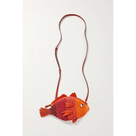 ANYA HINDMARCH Leather-trimmed raffia-effect crochet shoulder bag | NET-A-PORTER 790726985