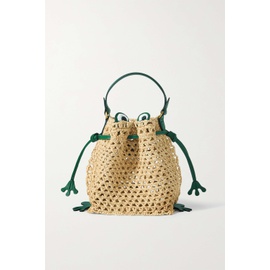 ANYA HINDMARCH Frog embroidered leather-trimmed raffia tote | NET-A-PORTER 790725861