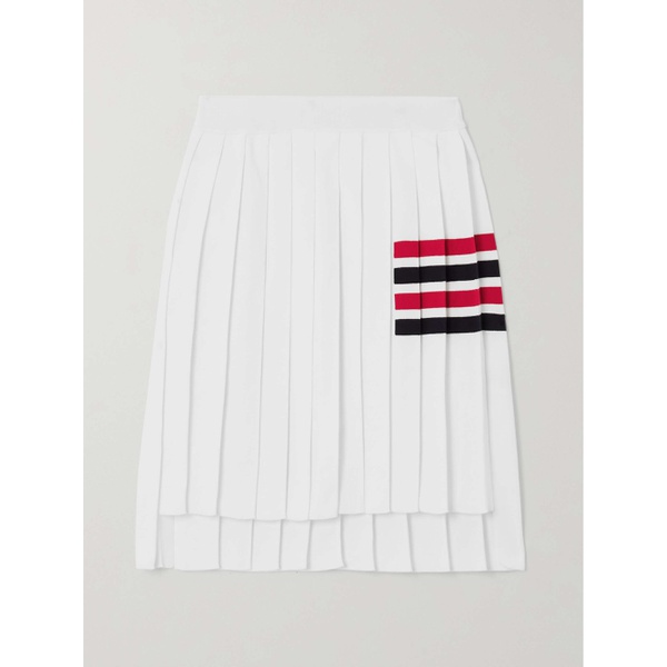 톰브라운 톰브라운 THOM BROWNE Striped intarsia pleated cotton mini skirt 790762313
