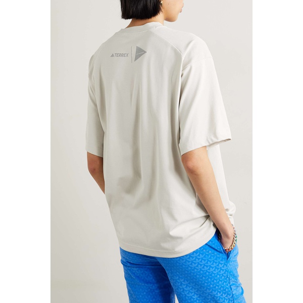 아디다스 아디다스 오리지널 ADIDAS ORIGINALS + 앤드원더 And Wander Terrex oversized printed cotton-blend jersey T-shirt 790746161
