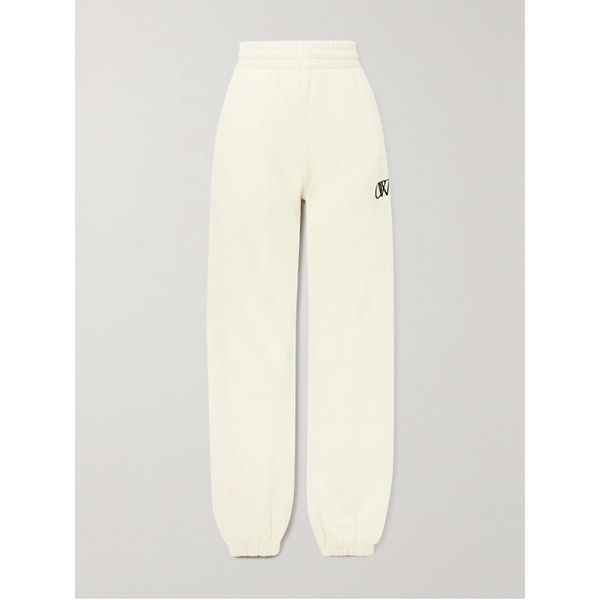  오프화이트 OFF-WHITE Flocked cotton-jersey tapered track pants 790758723