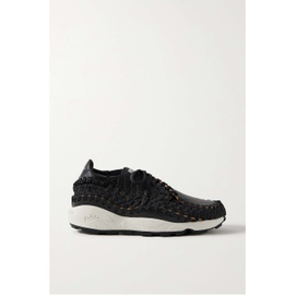 NIKE Air Footscape paneled woven webbing and croc-effect leather sneakers 1647597314463040