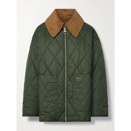 바버 BARBOUR Woodhall cotton corduroy-trimmed quilted padded recycled shell jacket 790761067