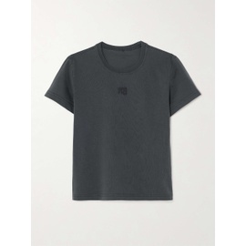 T BY 알렉산더 왕 ALEXANDER WANG Essential embroidered cotton-jersey T-shirt 790772015