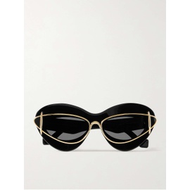 로에베 LOEWE EYEWEAR Double-frame cat-eye gold-tone and acetate sunglasses 790770505