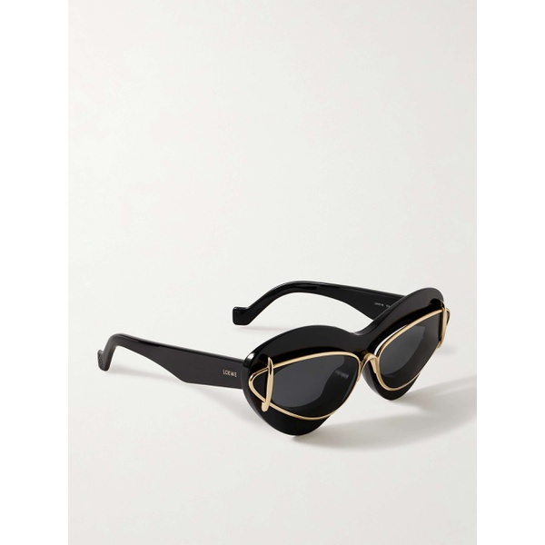  로에베 LOEWE EYEWEAR Double-frame cat-eye gold-tone and acetate sunglasses 790770505