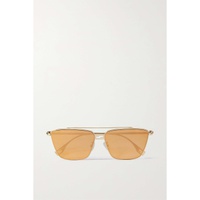 펜디 FENDI EYEWEAR Baguette square-frame gold-tone sunglasses 790770494