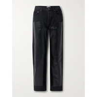 에이골디 AGOLDE + NET SUSTAIN Ryder recycled leather-paneled high-rise straight-leg organic jeans 790772239