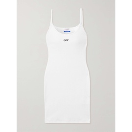 오프화이트 OFF-WHITE Embroidered ribbed cotton-blend jersey mini dress 790773306