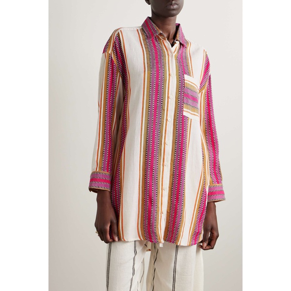  LEMLEM + NET SUSTAIN Mariam striped cotton-blend shirt 790772874
