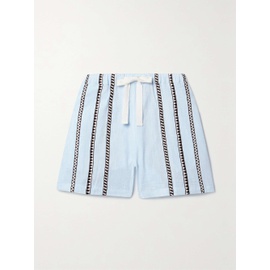LEMLEM + NET SUSTAIN Safia striped cotton-blend shorts 790770564