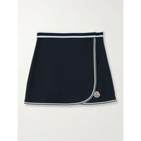 몽클레어 MONCLER Appliqued striped cotton-pique mini wrap skirt 790768675