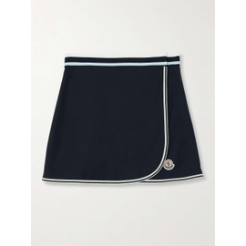 몽클레어 MONCLER Appliqued striped cotton-pique mini wrap skirt 790768675