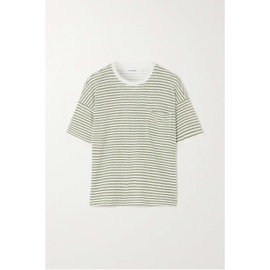 FRAME + NET SUSTAIN striped organic linen-jersey T-shirt 790769713