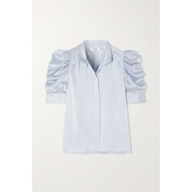 FRAME Gillian ruched silk-satin blouse 790770032