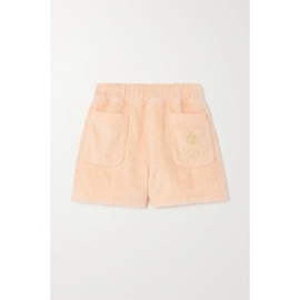 FRAME + Ritz Paris embroidered cotton-terry shorts 790768621