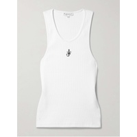 JW 앤더슨 JW ANDERSON Embroidered ribbed cotton-jersey tank 790769842