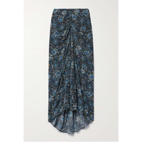 VERONICA BEARD Limani ruched floral-print georgette maxi skirt 790773203
