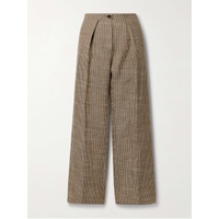 아크네 스튜디오 ACNE STUDIOS Pleated checked linen-blend wide-leg pants 790768919