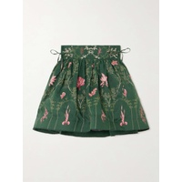AGUA BY AGUA BEN디타 DITA + NET SUSTAIN Nori pleated floral-print linen mini skirt 790770743