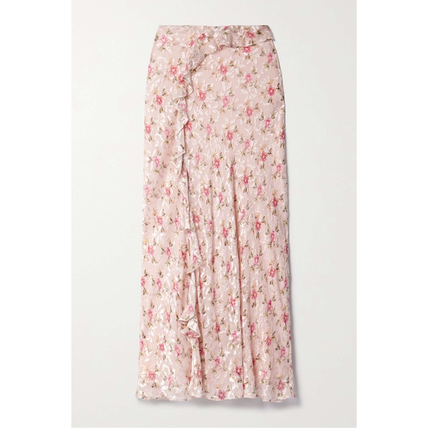  LOVESHACKFANCY Sumi floral-print fil coupe chiffon maxi skirt 790762340