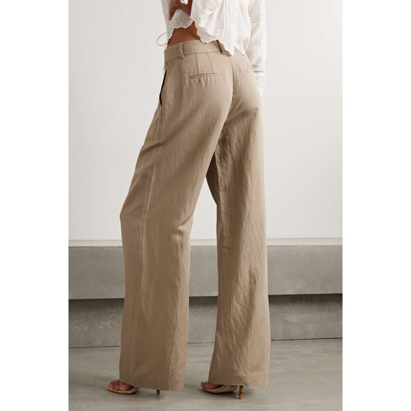  LOVESHACKFANCY Adams pleated Lyocell and linen-blend wide-leg pants 790773521