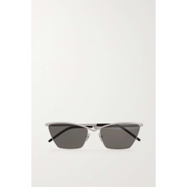 생로랑 SAINT LAURENT EYEWEAR Cat-eye silver-tone and acetate sunglasses 790761916