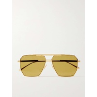 보테가 베네타 BOTTEGA VENETA EYEWEAR Aviator-style gold-tone sunglasses 790770499