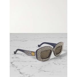 로에베 LOEWE EYEWEAR Oversized square-frame crystal-embellished acetate sunglasses 790770516