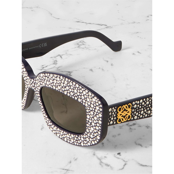  로에베 LOEWE EYEWEAR Oversized square-frame crystal-embellished acetate sunglasses 790770516