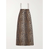 가니 GANNI + NET SUSTAIN leopard-print organic cotton-poplin midi dress 790771677