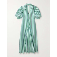 가니 GANNI + NET SUSTAIN striped organic cotton-poplin maxi dress 790771682