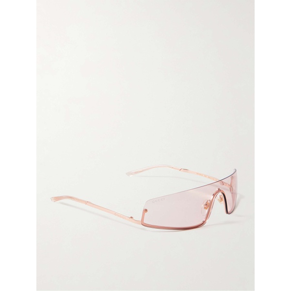 구찌 구찌 GUCCI EYEWEAR Rimless rectangle-frame rose gold-tone sunglasses 790773863