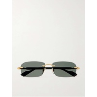 구찌 GUCCI EYEWEAR Rimless sqaure-frame gold-tone and acetate sunglasses 790770493