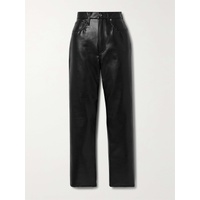 에이골디 AGOLDE + NET SUSTAIN 90s Pinch Waist leather-blend straight-leg pants 790704004