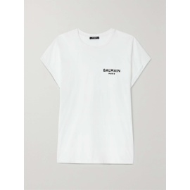 발망 BALMAIN Flocked cotton-jersey T-shirt 790729657