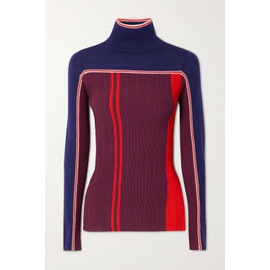 ROKSANDA Burgundy Cordelia color-block ribbed-knit turtleneck sweater 790662551