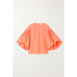 ROKSANDA Pastel orange Gathered cotton-poplin blouse 790663566