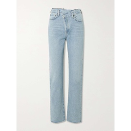 에이골디 AGOLDE Criss Cross frayed high-rise straight-leg organic jeans 790703506