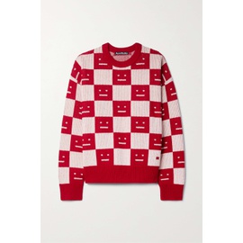아크네 스튜디오 ACNE STUDIOS Red Checked jacquard-knit wool sweater 790681094
