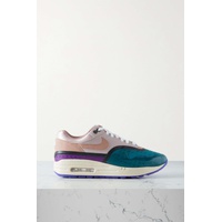 NIKE Purple Air Max 1 canvas-trimmed rubber and leather sneakers 790671154