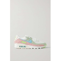NIKE Pink Air Max 90 rubber-trimmed mesh and suede sneakers 790687502